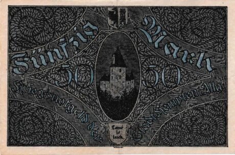 Реверс банкноты 50 marek (Niemcy) 1918
