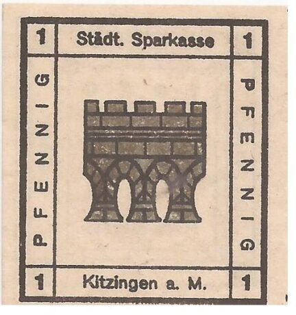 Реверс банкноты 1 fenig (Niemcy) 1920