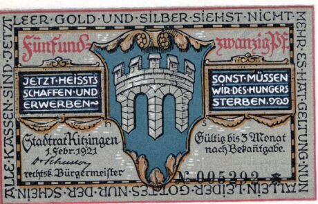 Аверс банкноты 25 fenigów (Niemcy) 1921