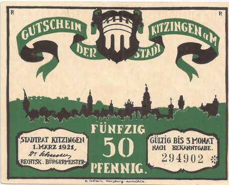 Аверс банкноты 50 fenigów (Niemcy) 1921