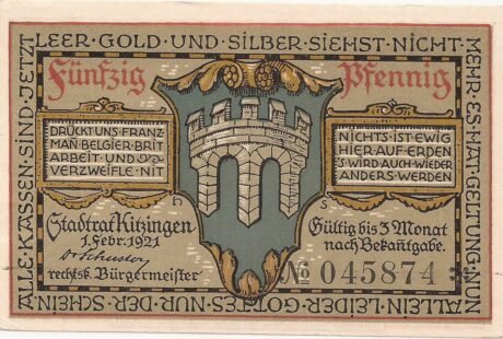 Аверс банкноты 50 fenigów (Niemcy) 1921