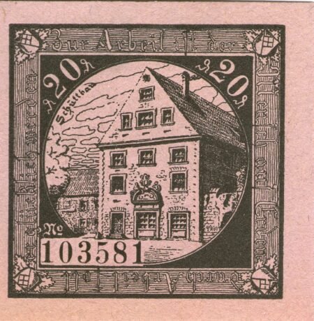 Реверс банкноты 20 fenigów (Niemcy) 1919