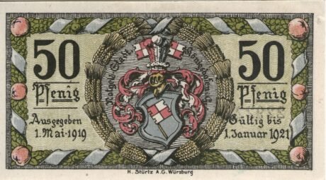 Аверс банкноты 50 fenigów (Niemcy) 1919