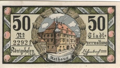 Реверс банкноты 50 fenigów (Niemcy) 1919