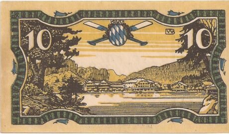 Реверс банкноты 10 fenigów (Niemcy) 1921