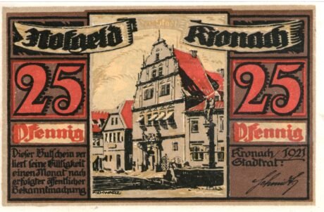 Аверс банкноты 25 пфеннигов (Германия) 1921 года