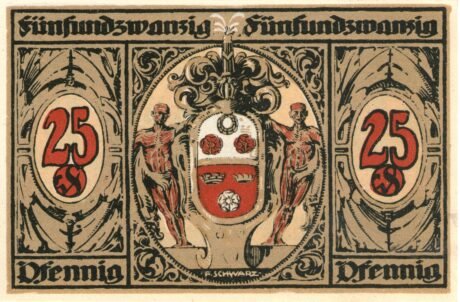 Реверс банкноты 25 пфеннигов (Германия) 1921 года