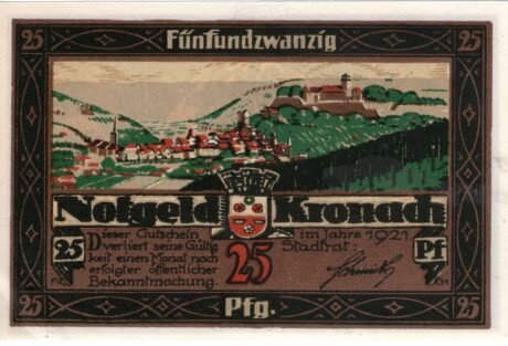 Аверс банкноты 25 fenigów (Niemcy) 1921