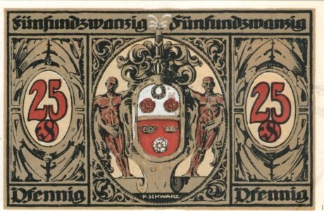 Реверс банкноты 25 fenigów (Niemcy) 1921