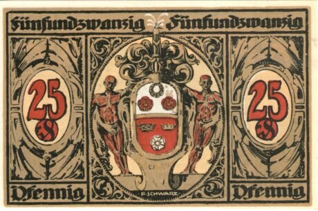 Реверс банкноты 25 fenigów (Niemcy) 1921