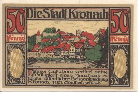 Аверс банкноты 50 fenigów (Niemcy) 1921