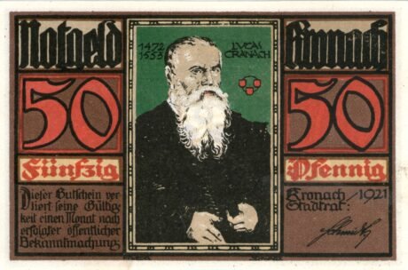 Аверс банкноты 50 fenigów (Niemcy) 1921