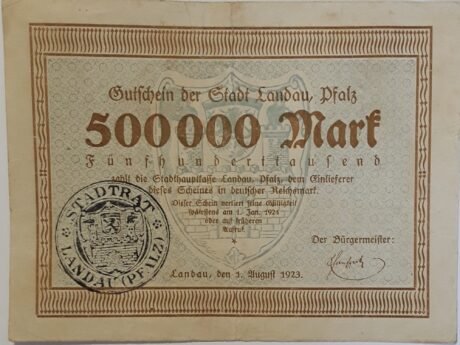 Аверс банкноты 500000 marek (Niemcy) 1923