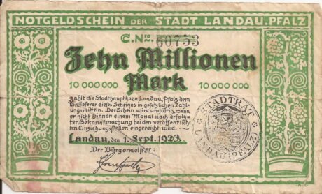 Аверс банкноты 10000000 marek (Niemcy) 1923