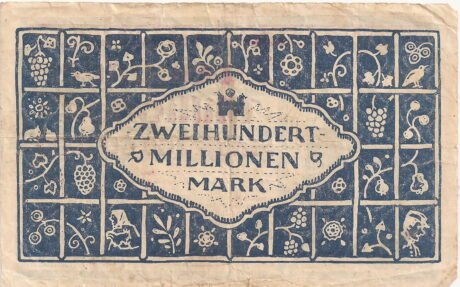 Реверс банкноты 200 000 000 marek (Niemcy) 1923
