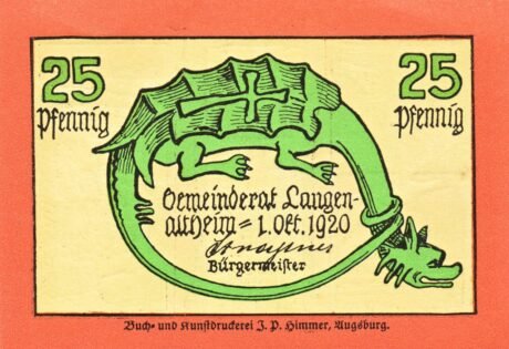 Аверс банкноты 25 fenigów (Niemcy) 1920