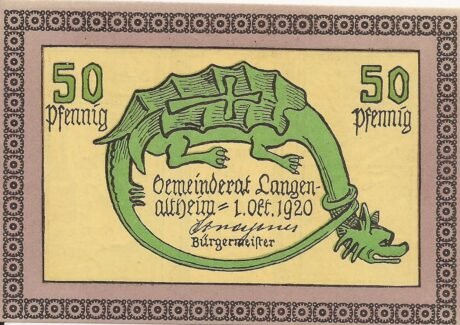Аверс банкноты 50 fenigów (Niemcy) 1920