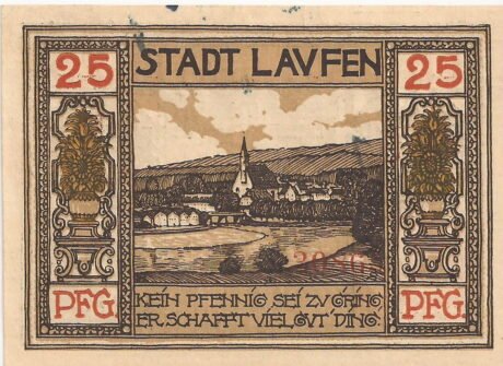 Реверс банкноты 25 fenigów (Niemcy) 1920