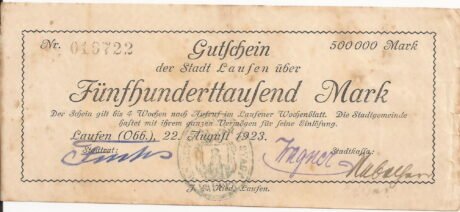 Аверс банкноты 500000 marek (Niemcy) 1923