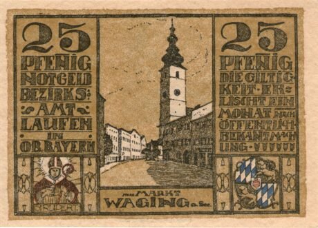 Реверс банкноты 25 fenigów (Niemcy)