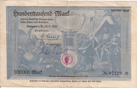 Аверс банкноты 100000 марок (Германия) 1923 года