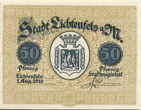 Аверс банкноты 50 fenigów (Niemcy) 1918