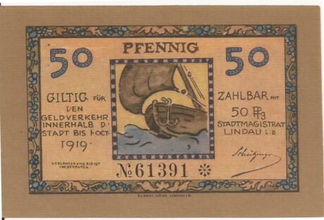 Аверс банкноты 50 fenigów (Niemcy) 1919