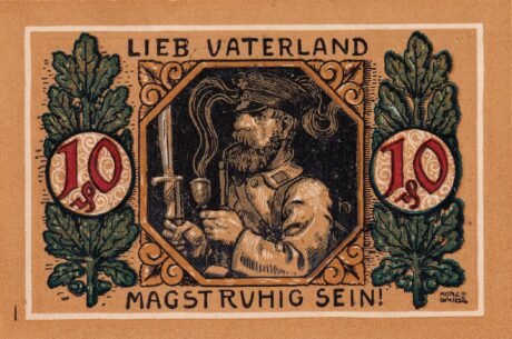 Реверс банкноты 10 fenigów (Niemcy) 1918