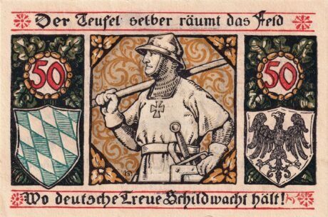 Реверс банкноты 50 fenigów (Niemcy) 1917