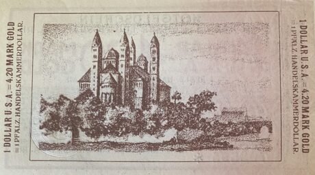 Реверс банкноты 4,20 Goldmark Handelskammer (Niemcy) 1923