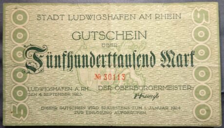 Аверс банкноты 500000 marek (Niemcy) 1923