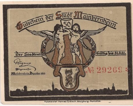 Аверс банкноты 50 fenigów (Niemcy) 1920