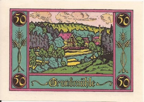 Реверс банкноты 50 fenigów (Niemcy) 1921