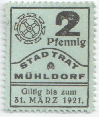 Аверс банкноты 2 fenigi (Niemcy)