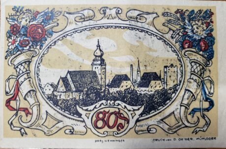 Реверс банкноты 80 fenigów (Niemcy) 1922