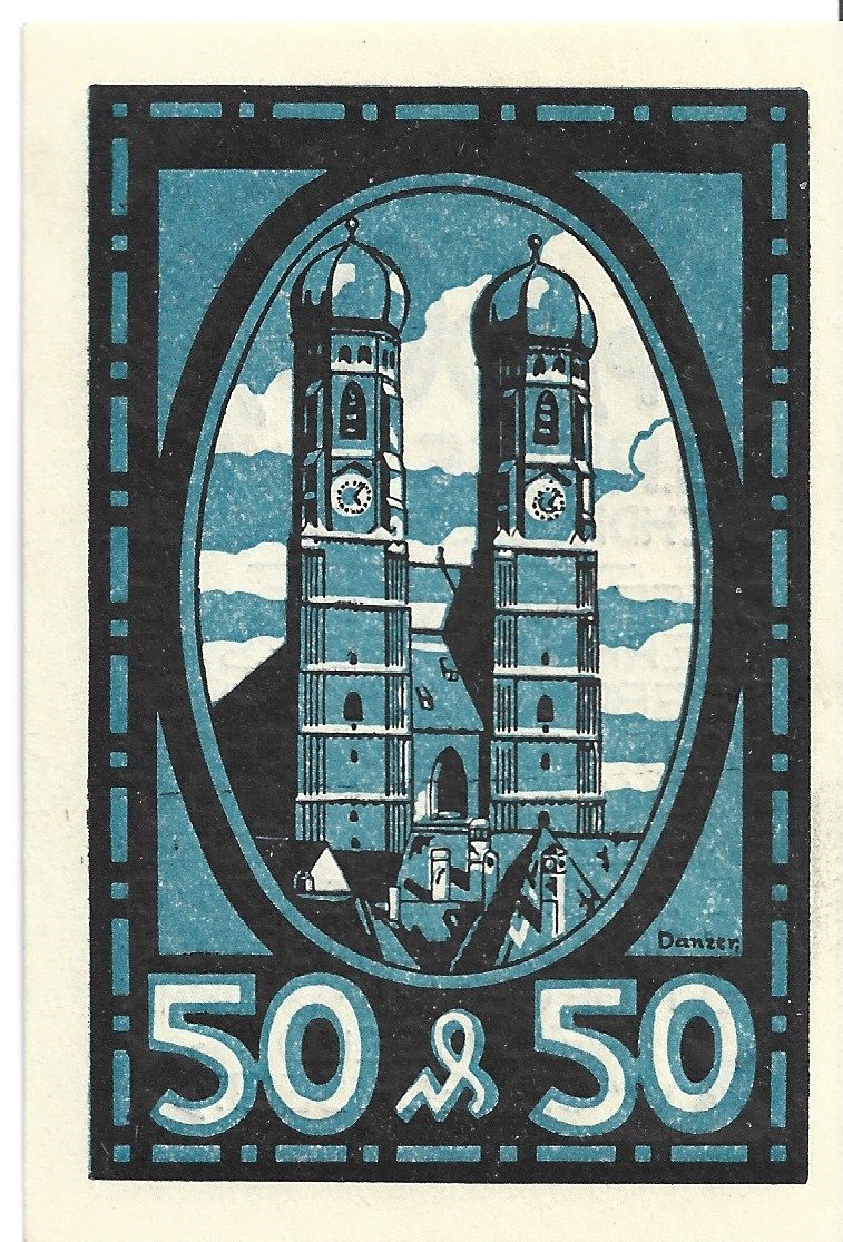 Реверс банкноты 50 пфеннигов Buchdruckerei J. Reiss (Германия)