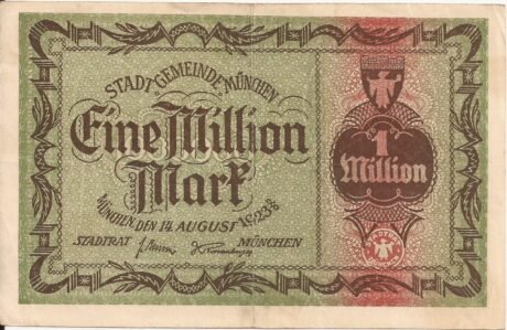 Аверс банкноты 1000000 marek (Niemcy) 1923