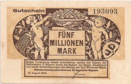 Аверс банкноты 5000000 marek (Niemcy) 1923