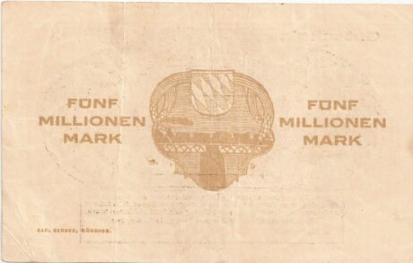 Реверс банкноты 5000000 marek (Niemcy) 1923