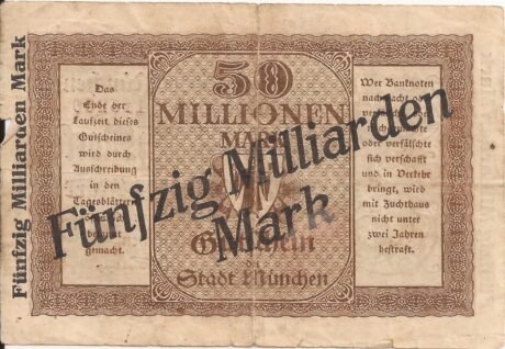Реверс банкноты 50000000000 marek (Niemcy) 1923