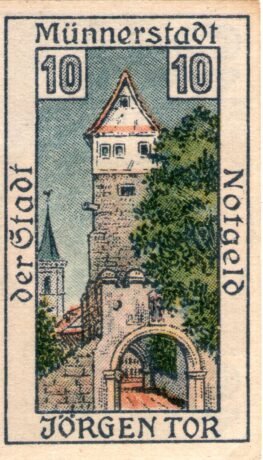 Реверс банкноты 10 пфеннигов (Германия) 1920 года