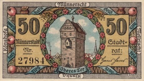 Реверс банкноты 50 пфеннигов (Германия) 1921 года