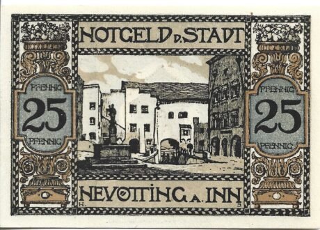 Реверс банкноты 25 fenigów (Niemcy) 1921