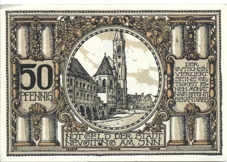 Аверс банкноты 50 fenigów (Niemcy) 1921