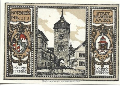 Реверс банкноты 50 fenigów (Niemcy) 1921