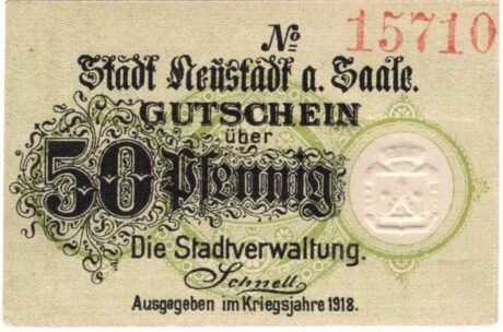 Аверс банкноты 50 fenigów (Niemcy) 1918