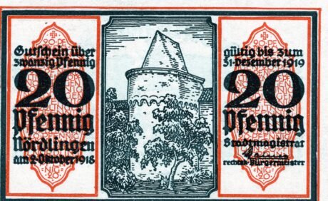 Аверс банкноты 20 fenigów (Niemcy) 1918