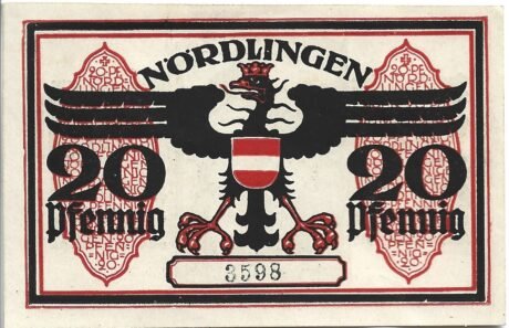 Реверс банкноты 20 fenigów (Niemcy) 1918