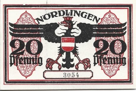 Реверс банкноты 20 fenigów (Niemcy) 1918