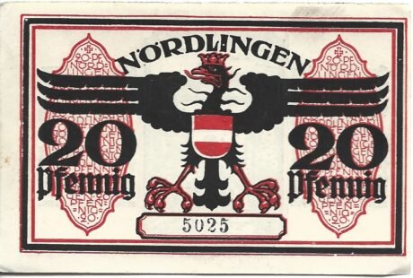 Реверс банкноты 20 fenigów (Niemcy) 1918